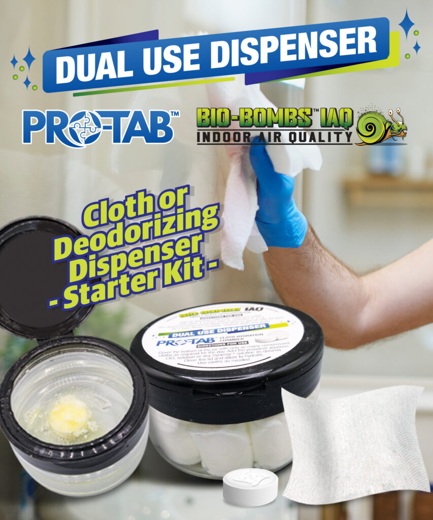 EnviroTab - ProTab Dual Use Compressed Cloth or Deodorizing Dispenser - Starter Kit