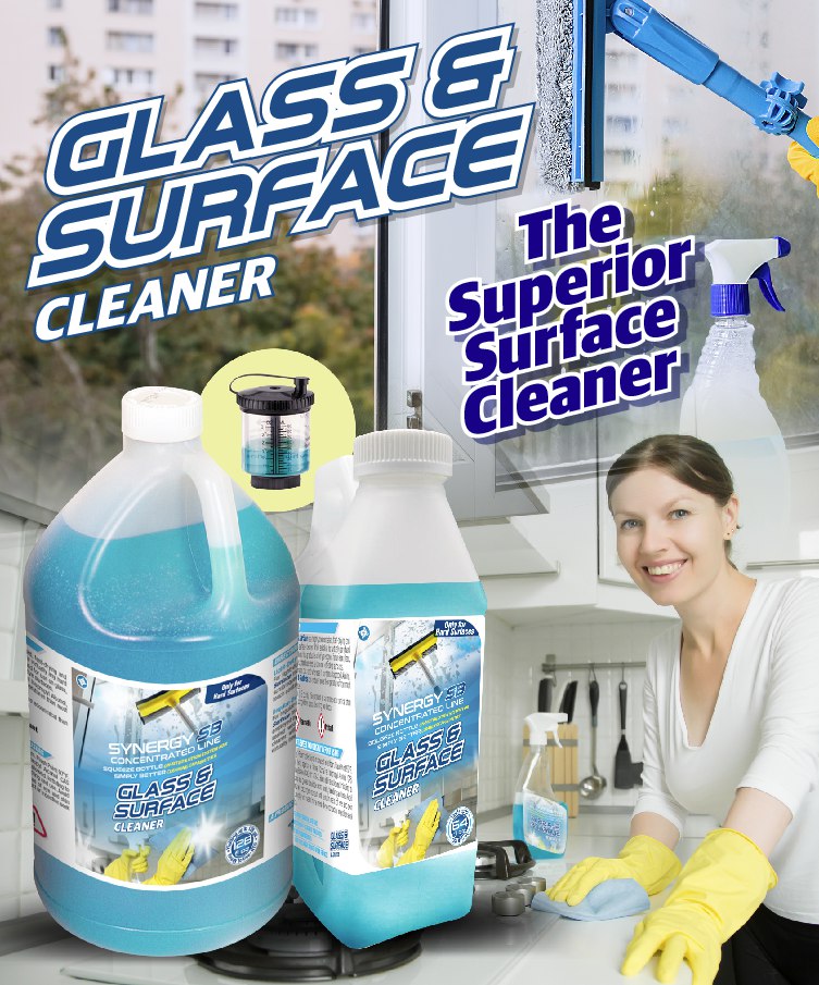 Synergy SB Glass & Surface Concentrate - 3 x 2L/Case